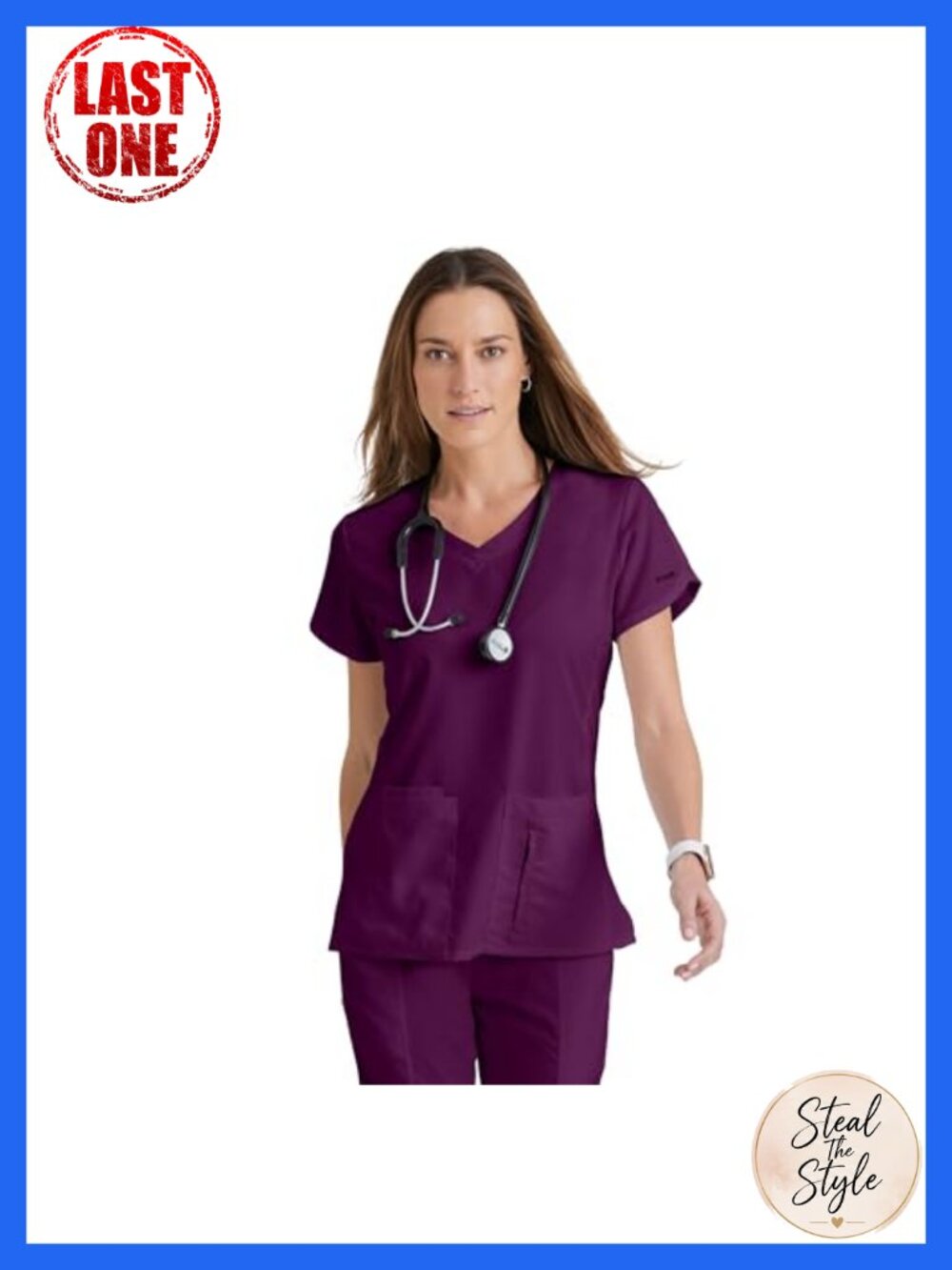 Cora Scrub Top Crossover V-Neck Fitted Back Super-Soft Medical